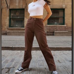 I am selling Brown Garage carpentry pants,with pockets.Size US9.Barley worn.